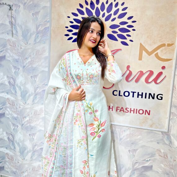 Plazo Set - Light Green Kurti & Same Bottom With Same Colur Duptta